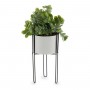 Plante décorative Blanc Eucalyptus Avec support Noir Métal Vert Plastique 14 x 40 x 14 cm