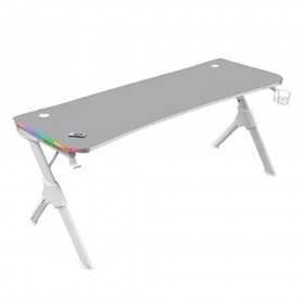 Table Mars Gaming MGDXLRGBW LED RGB White Steel 160 x 60 cm