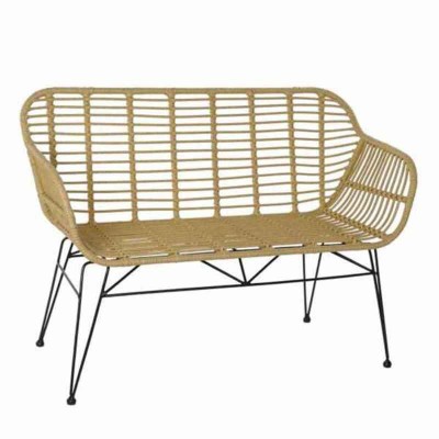 Canapé de jardin DKD Home Decor Métal rotin synthétique Rotin (116 x 55 x 83 cm)