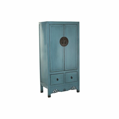 Cupboard DKD Home Decor Turquoise Metal Elm wood (89 x 52 x 180 cm)