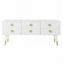 TV-Möbel DKD Home Decor Weiß Gold Tanne Holz MDF 120 x 42 x 54 cm