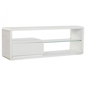 TV-möbler DKD Home Decor Vit Glas 140 x 40 x 50 cm Trä MDF