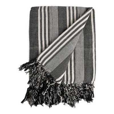 Foulard multi-usages Rayures Blanc Gris (205 x 235 cm)