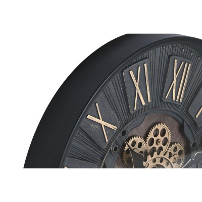 Wall Clock Home ESPRIT Black Golden Crystal Iron 60 x 8 x 60 cm