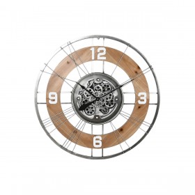 Wall Clock Home ESPRIT Silver Natural Crystal Iron Vintage 90 x 9,5 x 90 cm