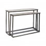 Jeu de 2 tables Home ESPRIT Blanc Argenté Aluminium Marbre 107 x 30 x 81 cm
