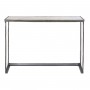 Set of 2 tables Home ESPRIT White Silver Aluminium Marble 107 x 30 x 81 cm