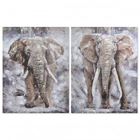 Painting Home ESPRIT Elephant Colonial 90 x 3 x 120 cm (2 Units)