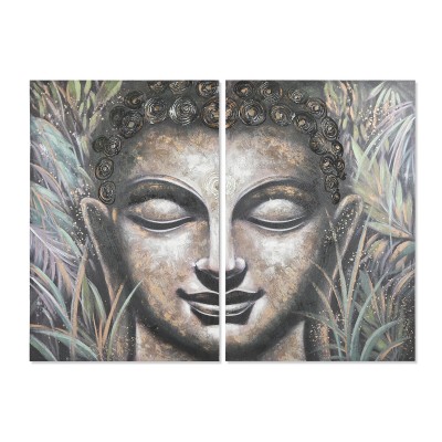Satz mit 2 Bildern Home ESPRIT Buddha Orientalisch 160 x 3 x 120 cm