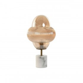 Desk lamp Home ESPRIT Amber Crystal Marble 50 W 220 V 30 x 30 x 55 cm