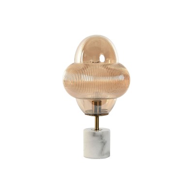 Lampe de bureau Home ESPRIT Ambre Verre Marbre 50 W 220 V 30 x 30 x 55 cm