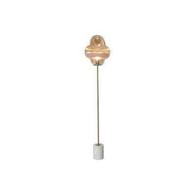 Lampadaire Home ESPRIT Ambre Verre Marbre 50 W 220 V 35 x 35 x 160 cm