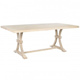 Dining Table Home ESPRIT White Natural Mango wood 200 x 100 x 76 cm