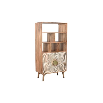 Shelves Home ESPRIT White Golden Natural Wood Mango wood 80 x 45 x 160 cm