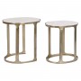 Jeu de 2 tables Home ESPRIT Blanc Argenté Aluminium Marbre 55 x 39 x 56 cm