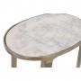 Set of 2 tables Home ESPRIT White Silver Aluminium Marble 55 x 39 x 56 cm