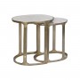 Jeu de 2 tables Home ESPRIT Blanc Argenté Aluminium Marbre 55 x 39 x 56 cm