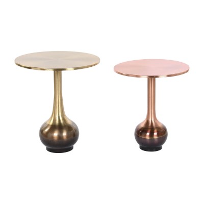 Set of 2 tables Home ESPRIT Copper Golden Iron 46 x 46 x 51 cm