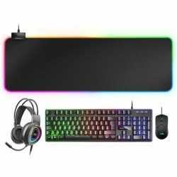 Keyboard with Gaming Mouse Mars Gaming MCPEXES Black Spanish Qwerty