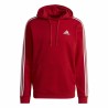 Herren Sweater mit Kapuze Adidas Essentials Fleece 3 Stripes Rot