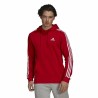 Tröja med huva Herr Adidas Essentials Fleece 3 Stripes Röd