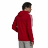 Herren Sweater mit Kapuze Adidas Essentials Fleece 3 Stripes Rot