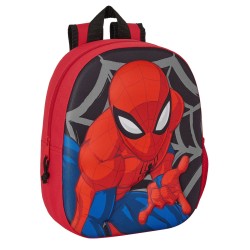Skolryggsäck 3D Spiderman Svart Röd 27 x 33 x 10 cm