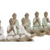 Figurine Décorative Home ESPRIT Blanc Vert Buda Oriental 24 x 9 x 11 cm (2 Unités)