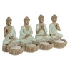 Figurine Décorative Home ESPRIT Blanc Vert Buda Oriental 24 x 9 x 11 cm (2 Unités)