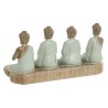 Figurine Décorative Home ESPRIT Blanc Vert Buda Oriental 24 x 9 x 11 cm (2 Unités)