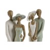 Figurine Décorative Home ESPRIT Blanc Vert Couple 10 x 7,5 x 31 cm (2 Unités)