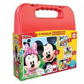 4-Puzzle Set Disney Mickey Mouse Progressive Educa (12-16-20-25 pcs)