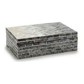 Decorative box Grey Mother of pearl Particleboard 15,2 x 7,2 x 25 cm