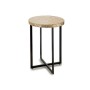 Table d'appoint Beige Doré Métal Blanc Nacre noire 45 x 62 x 45 cm