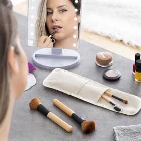Set med makeup-borstar i trä med bärväska Miset InnovaGoods 5 Delar