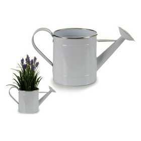 Decorative watering can Metal White 15,7 x 18 x 35,5 cm Silver