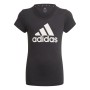 Child's Short Sleeve T-Shirt Adidas G BL T GN4069 Black Cotton