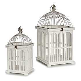 Cage White Wood (2 Pieces) (30 x 60 x 30 cm)