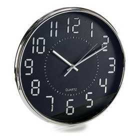 Horloge Murale Noir Gris Blanc Plastique verre 33 x 4 x 33 cm
