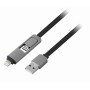 Cable adapter 1LIFE PA2IN1FLAT USB (1 m)