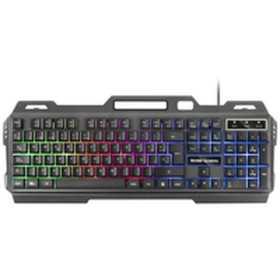 Gaming Tastatur Mars Gaming MK120ES Schwarz/Grau Qwerty Spanisch RGB