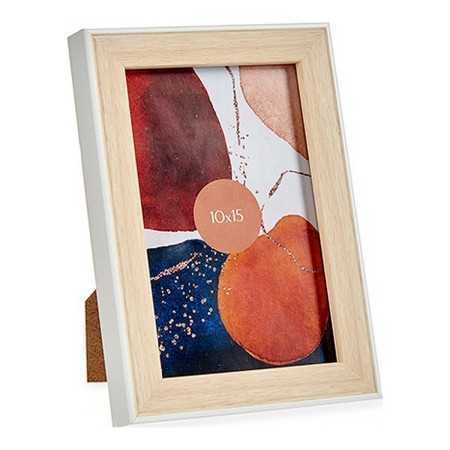 Photo frame Brown White 12,6 x 2 x 17,6 cm Plastic Glass