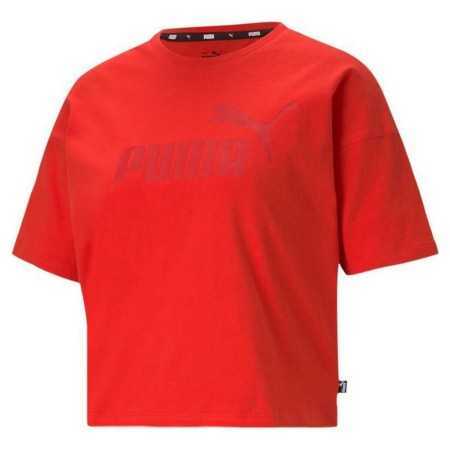 T-shirt med kortärm Dam Puma Essentials Logo Röd