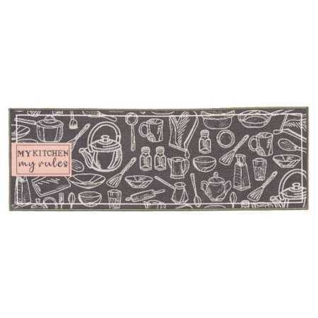 Tapis My Kitchen Gris Rose Blanc Polyamide (40 x 1 x 120 cm)