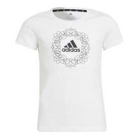 Barn T-shirt med kortärm Adidas Graphic Vit