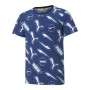 Child's Short Sleeve T-Shirt Puma AOP Dark blue