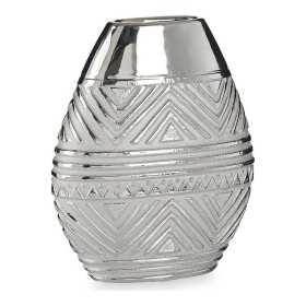 Vase Breite 9,8 x 26,5 x 22 cm aus Keramik Silberfarben