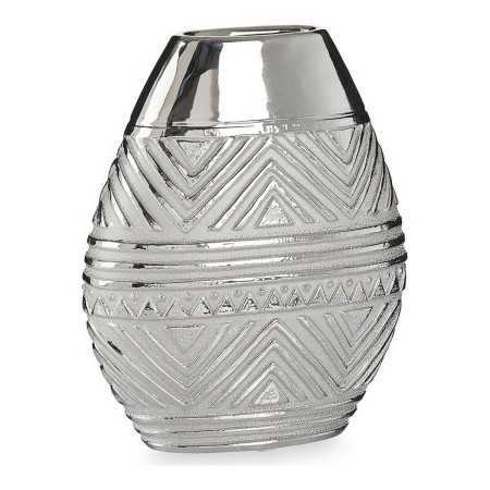 Vase Breite 9,8 x 26,5 x 22 cm aus Keramik Silberfarben