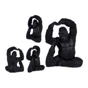 Decorative Figure Gorilla Yoga Black 15,2 x 31,5 x 26,5 cm