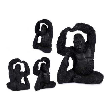 Prydnadsfigur Gorilla Yoga Svart 15,2 x 31,5 x 26,5 cm